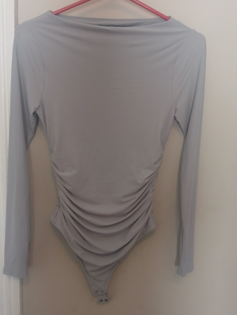 Abercrombie & Fitch Grey Nylon Long Sleeve Bodysuit